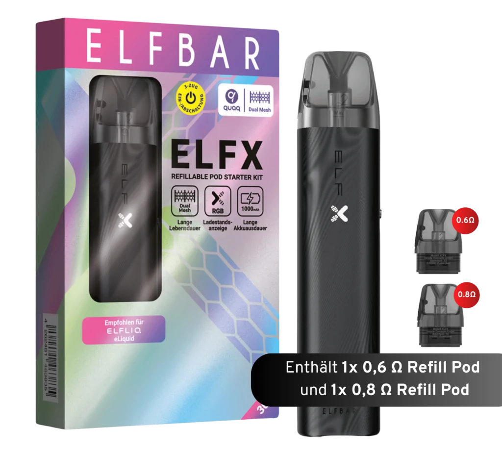 Kit de liquide rechargeable ELFBAR ELFX « Noir »