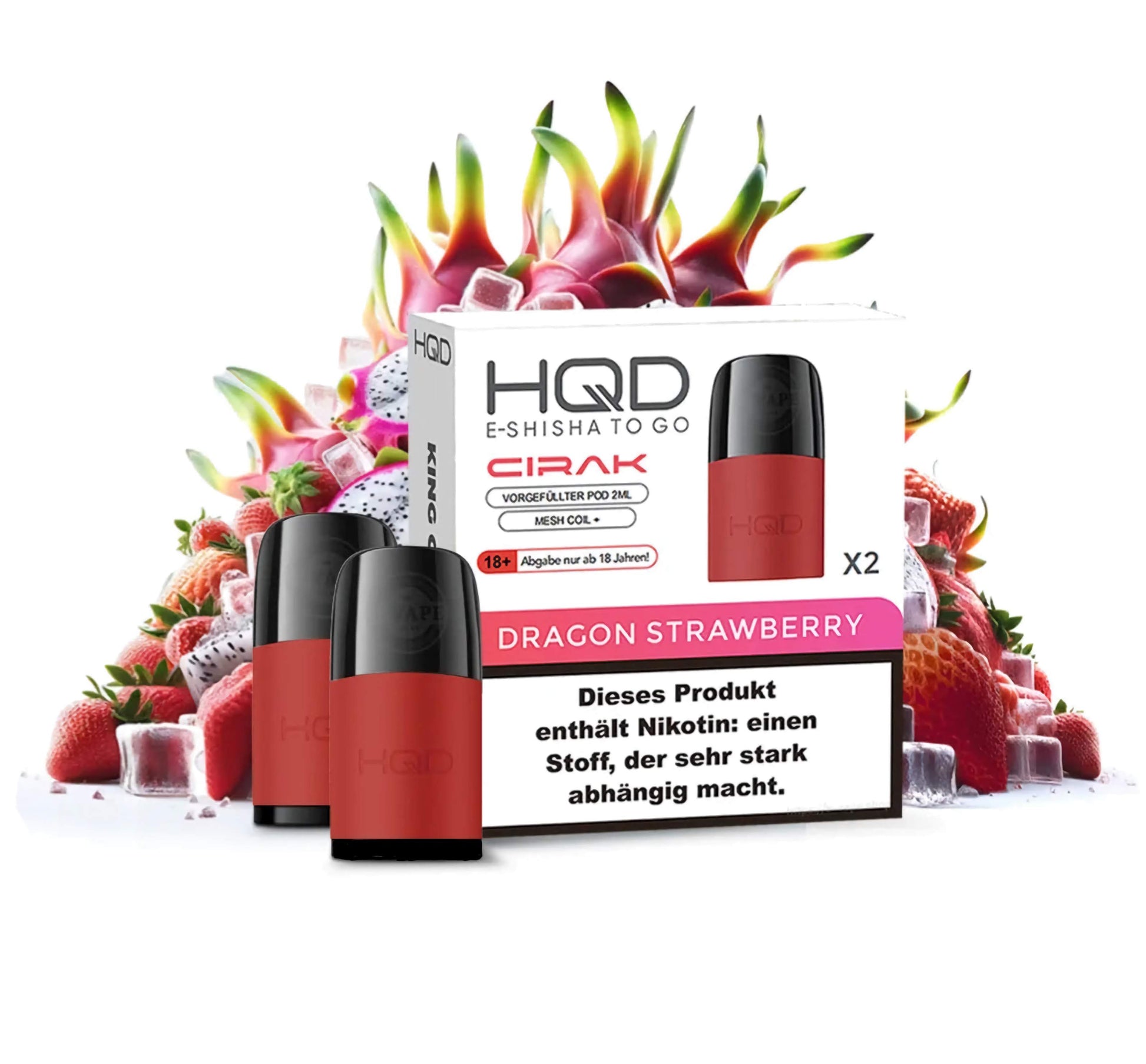 HQD CIRAK Pod "Dragon Strawberry" ab 6,39 Nikotin Supply HQD CIRAK Pod "Dragon Strawberry" ab 6,39 Nikotin Supply